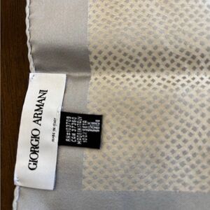 Giorgio Armani Gray Silk Handkerchief